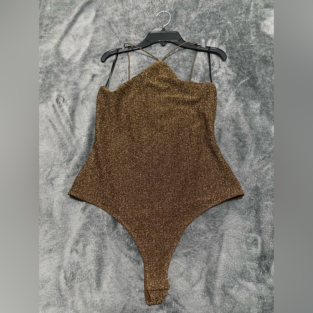 H&M Shimmery Brown Bodysuit